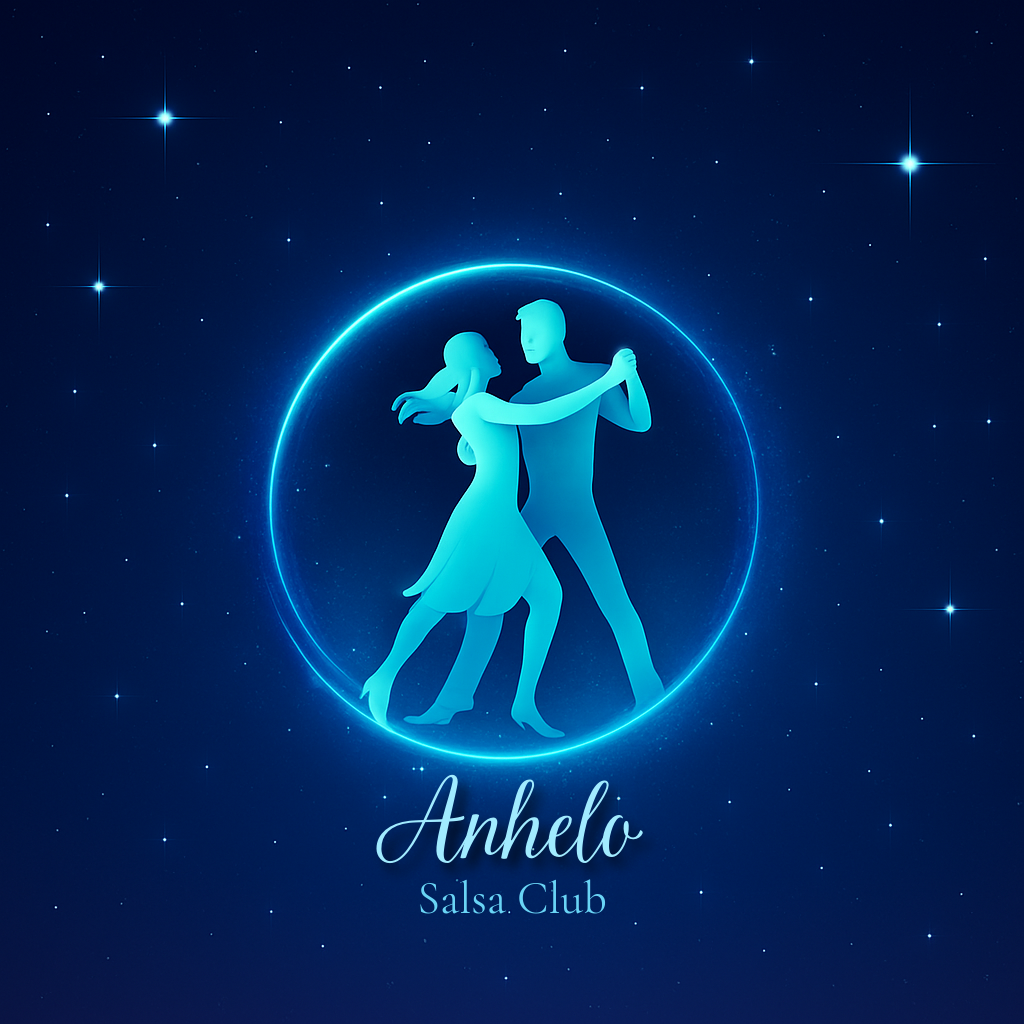 Anhelo Salsa Club logo — a glowing couple dancing under the stars